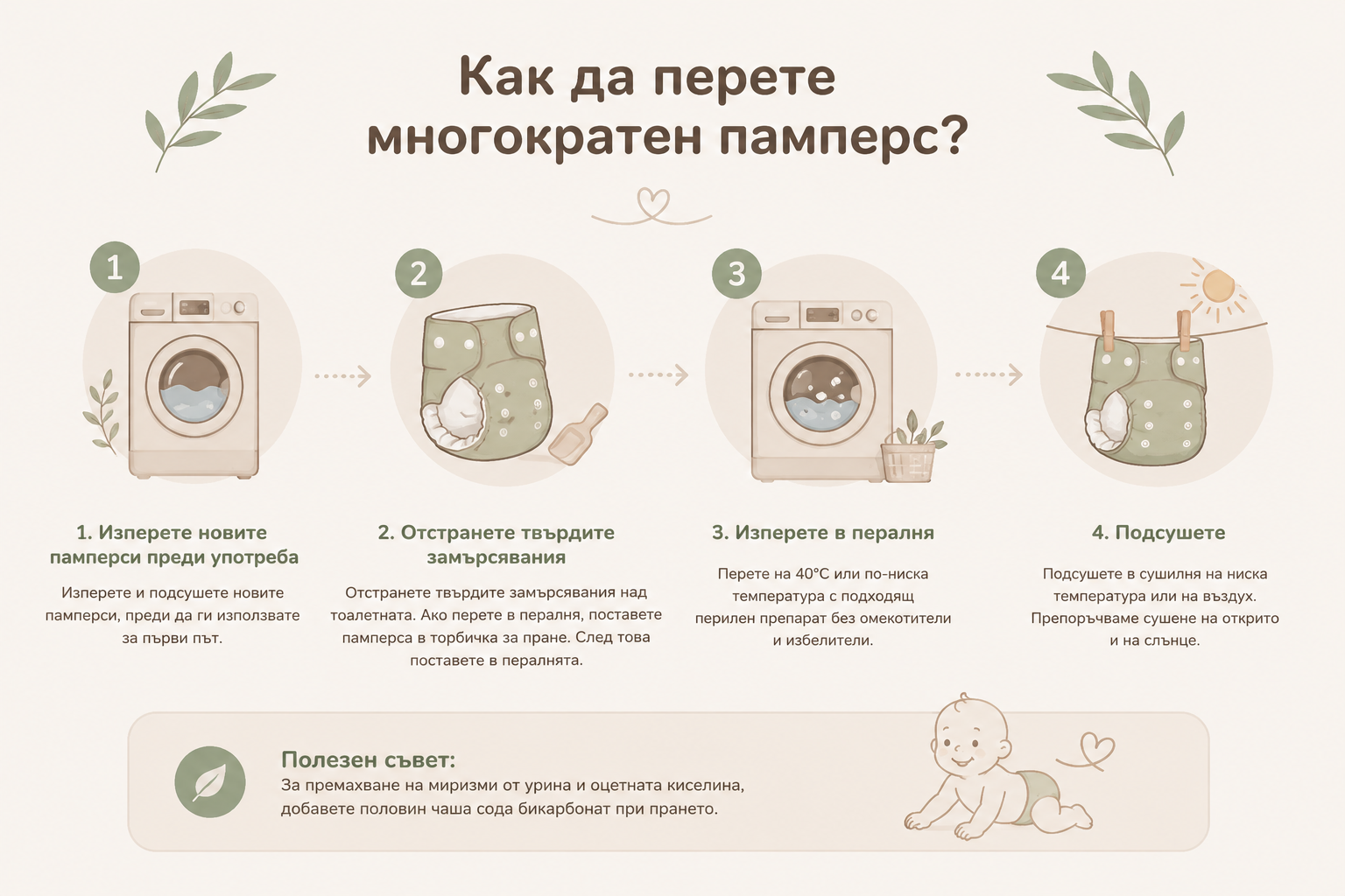 Регулируем памперс за многократна употреба - Soft Baby Care